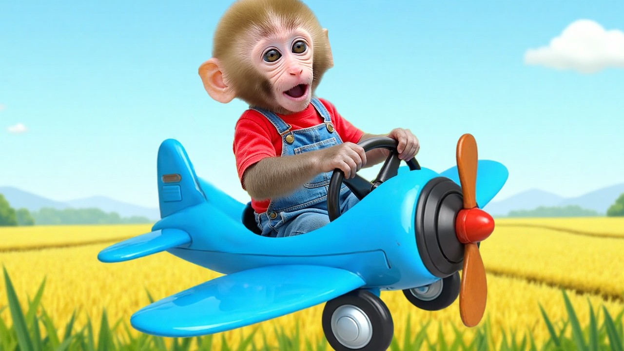 Monkey Nana the drives a tractor to rebuild a toilet that was destroyed by linghtning