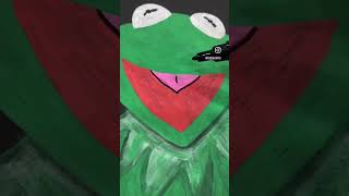 Creating Kermit the Frog using POSCA Pens🐸 #shorts #reels  #art  #posca #drawing #muppets #kermit