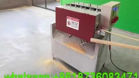 Video of wood bbq stick making machine/bbq stick making production line