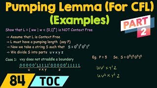 Pumping Lemma (For Context Free Languages) - Examples (Part 2)