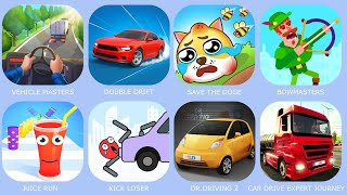 Vehicle Masters,Save THE DOGE,Bowmasters,Car Drive Expert Journey,Dr.Driving 2,KICK LOSER,Gameplay.. screenshot 1