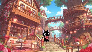 Cozy Valentine Café in Spring 🌸 Cat Lofi Ambience for Relaxing Love Days screenshot 3