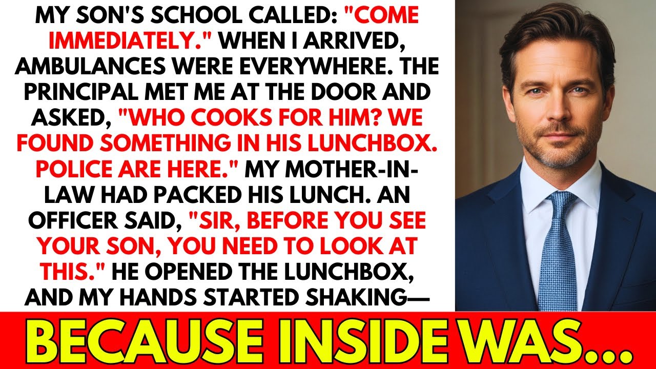 MY SON'S SCHOOL CALLED. "COME IMMEDIATELY."  PRINCIPAL SAID. "WHO COOKS FOR HIM?"