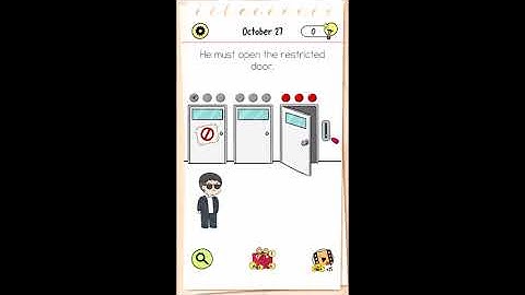 Brain Test All Star Daily Puzzle October 27 - He must open the restricted door.