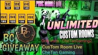 Pubg Lite Live l Unlimited Custom Room Live l Bc Giveaway