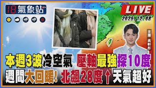 【TVBS18氣象站】本週3波冷空氣 壓軸最強探10度 週間大回暖! 北飆28度↑天氣超好