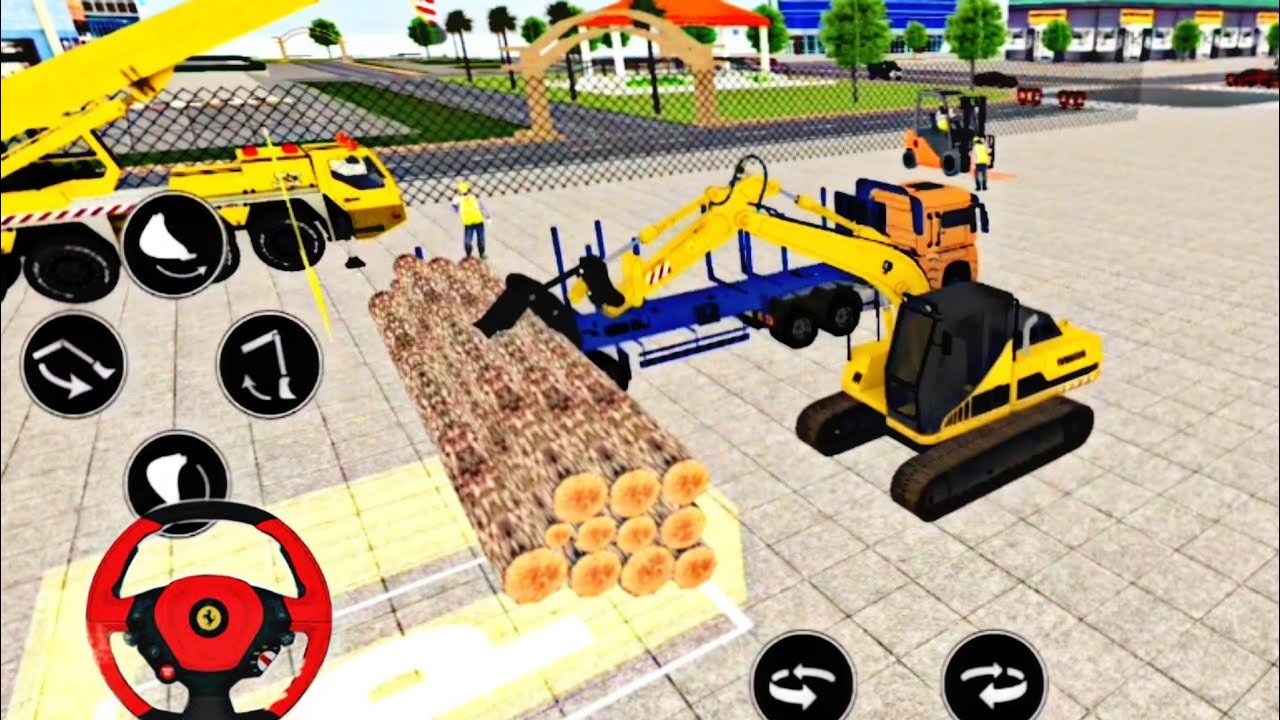 Log Transporter Truck Driving