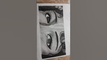 Radha 💖 Krishna eye drawing ✨( part 1)[KRISHNA] Charcoal pencil Drawing 😍  #art #krishna #drawing