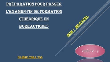 QCM Excel Partie 1 |Vidéo 9