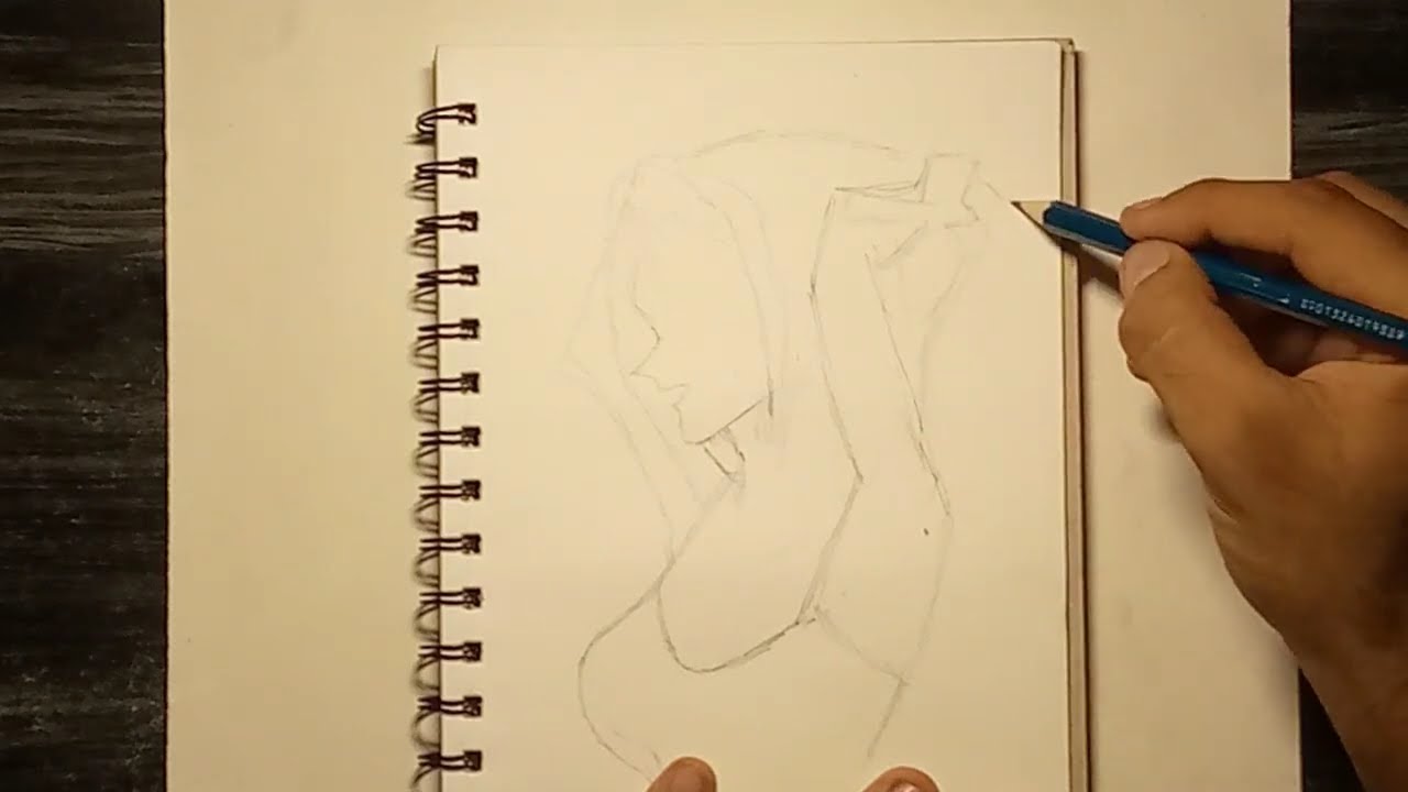 Easy to draw step by step romantic sketch