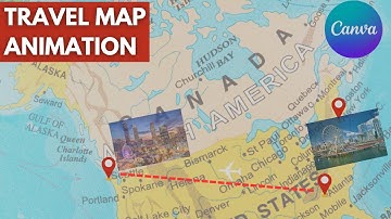 How to Make Travel Map Animation in Canva | Travel Route Motion Graphics