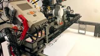 Lego Mindstorms NXT 2.0 - Charlie the chess playing robot as a plotter writing Damascus university
