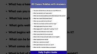 89 Classic Riddles with Answers #dailyenglishguide #english