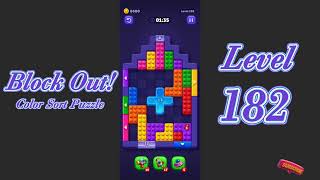 Block Out Level 182 Walkthrough | Color Sort Puzzle Gameplay | Go Answer