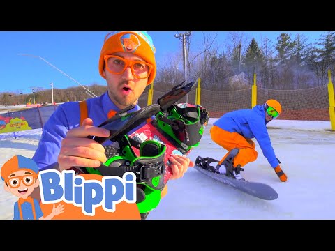 Blippi Learns How to Snowboard | Learning Video | Educational Videos for Kids