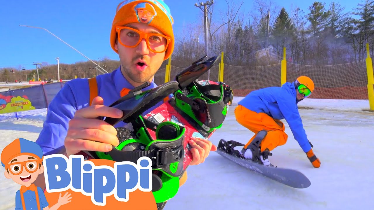 Blippi Learns How to Snowboard | Learning Video | Educational Videos for Kids