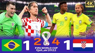 Brazil 1-1 Croatia Penalty (2-4) 4K | World Cup 2022 Extended Highlights #qatar2022