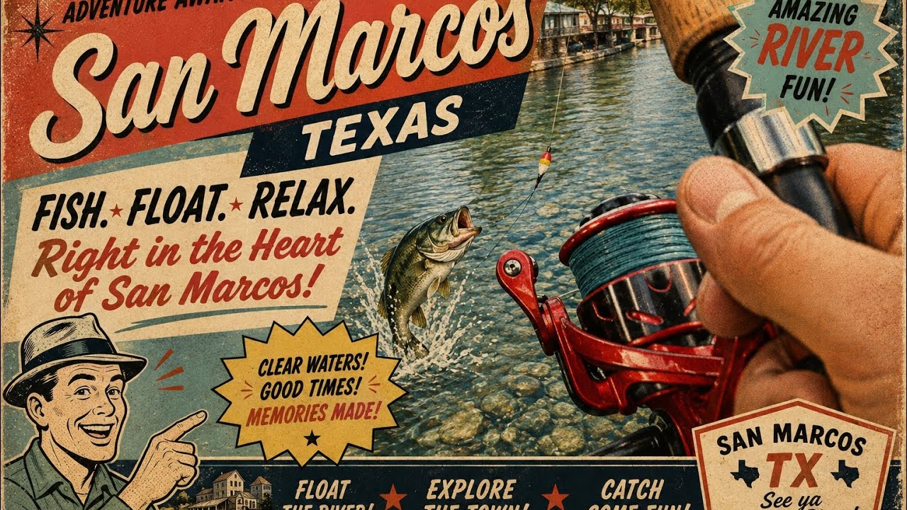 Bank Fishing for Bass on the San Marcos River, Texas!