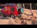 Extreme RC Car Red Jeep Mudding ,Stuck, Slipping, Still Pushing! Racing Cargo ,Speed 44