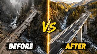 From Unsafe Wooden Bridge to Modern Concrete Highway Bridge | Full Construction Timelapse