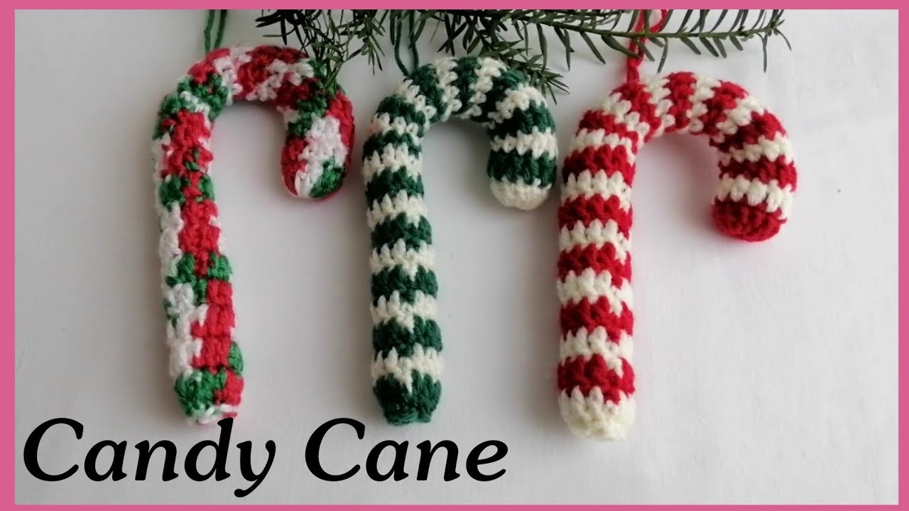 Crochet Candy Cane for Christmas Decor - YouTube