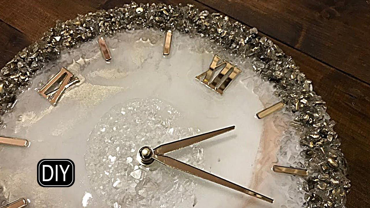 RESIN ART. Делаем настенные часы с горным хрусталем.