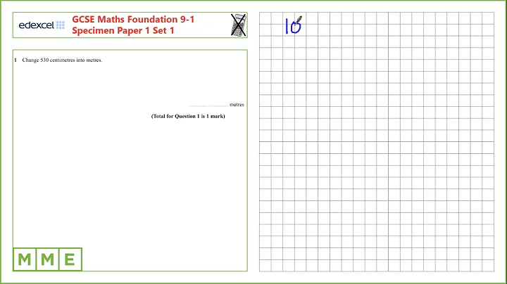 GCSE Maths EDEXCEL Specimen Set 1 Foundation     Paper 1   Q1 Conversions