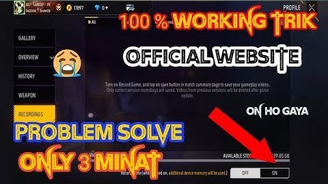 free fire recording problem | current device does not support this feature in ff | ff record problem