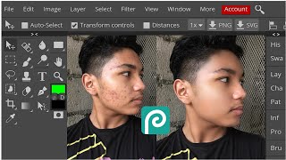 Photoshop on smartphone 📱  Skin smoothing By Photopea Application || Face Retouching in Photopea screenshot 4