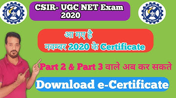 Download JRF NET certificate CSIR NET JUNE 2020 | CSIR NET 2021