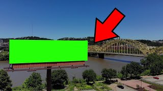 Big Screen In The City Green Screen - Outdoor Green Screen