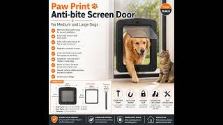 🐾 Paw Print Anti-Bite Screen Door for Dogs – Easy Access for Pets!