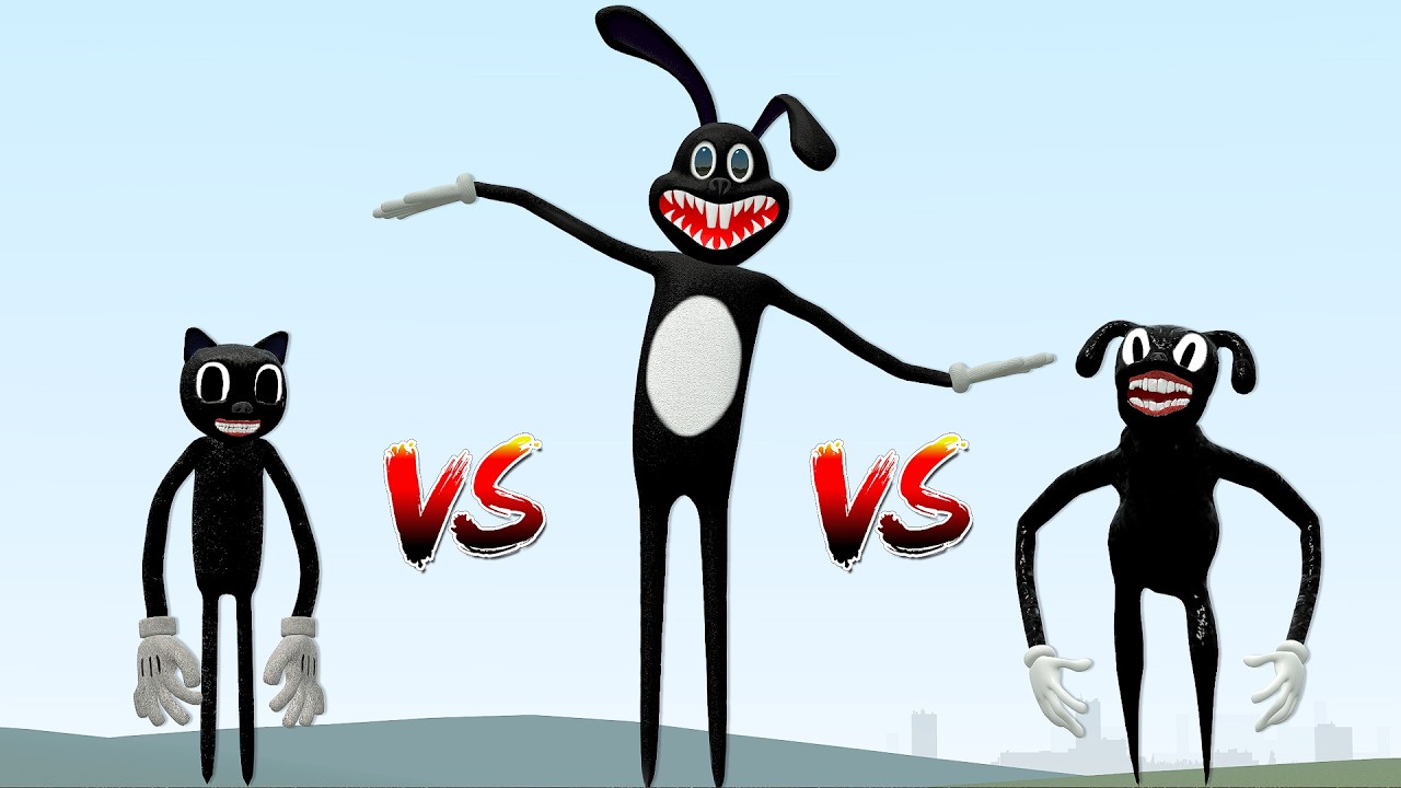 NEW CARTOON RABBIT VS CARTOON CAT VS CARTOON DOG!? Trevor Henderson In Garry's Mod