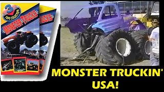 Monster Truckin Usa 90S Vhs Tape Old School Monster Trucks, Car Crushing, Racing, Stunts