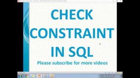 Check Constraints in SQL
