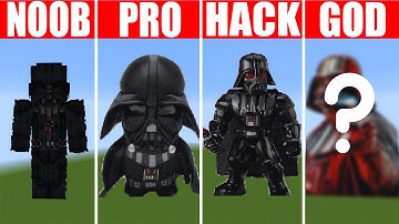 Pixel Art (NOOB vs PRO vs HACKER vs GOD) Darth Vader in Minecraft