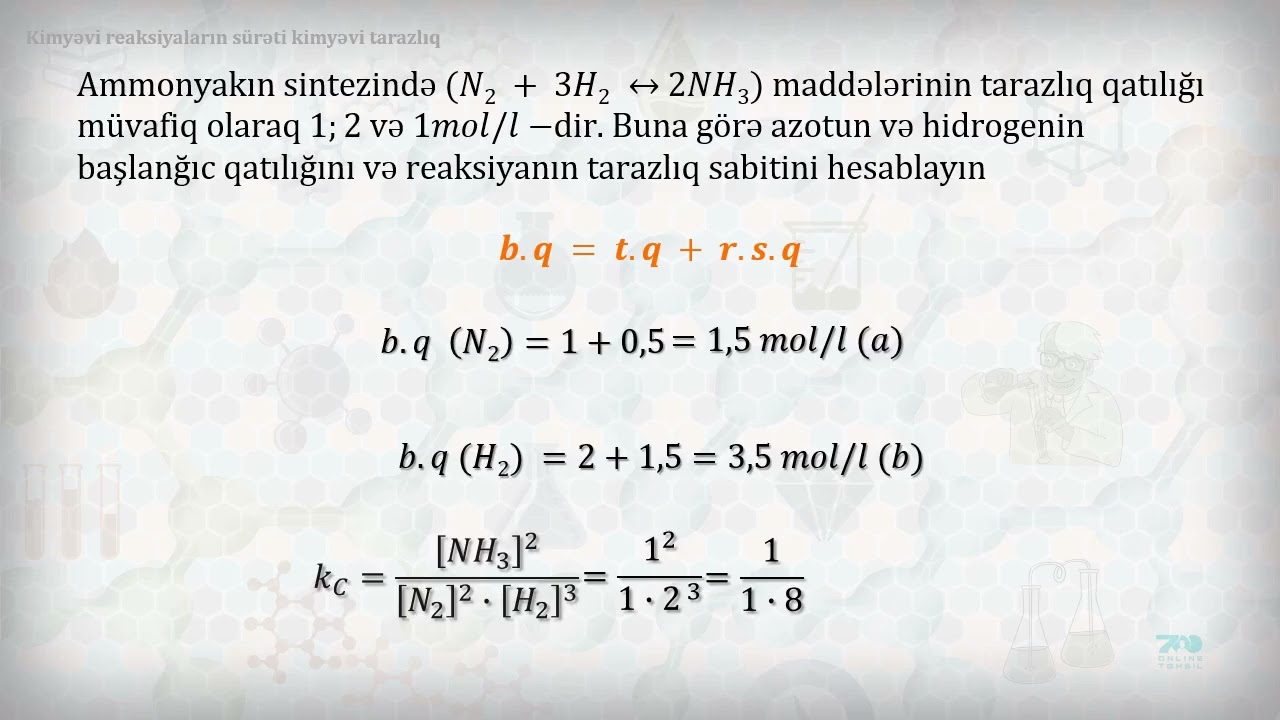 578 Kimya. Kimyəvi tarazlıq.