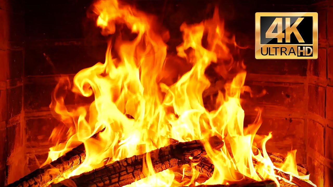 🔥Cozy Fireplace 4K. Real Fire Sounds & Crackling Logs for Sleep & Relax