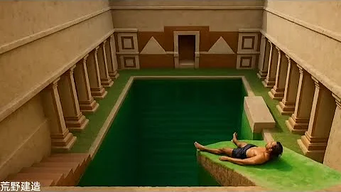 We built the world's most amazing underground water slide park villa underground #survival #foryou 