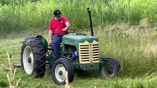 1957 Oliver Super 55 Mowing w 6ft F M