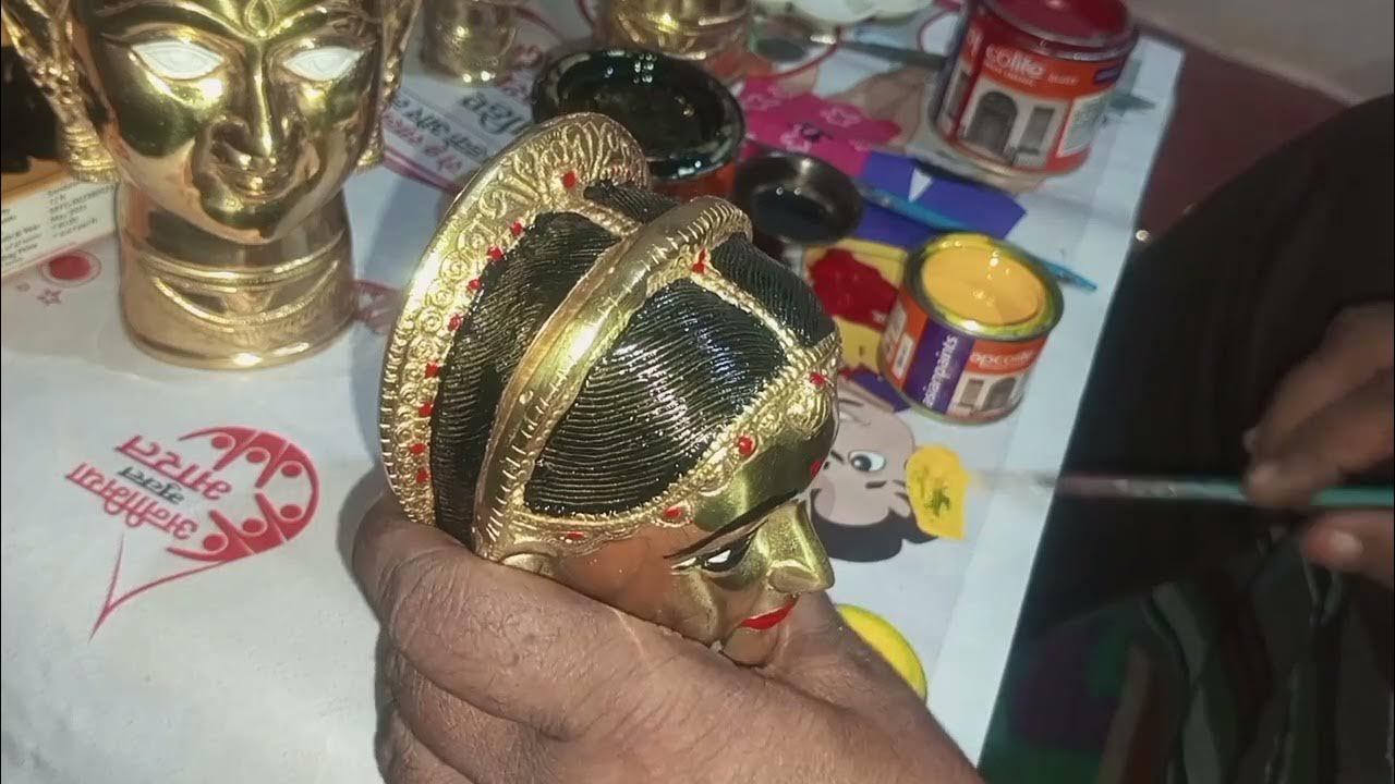 Pital ki Murti Mahalaxmi par painting kaise Karen how to paint pital