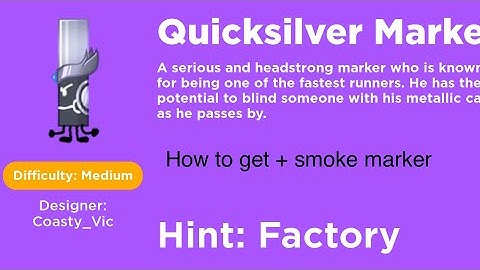 How to get quicksilver marker in font the markers + smoke marker