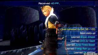 Dissidia USA - Tidus vs Cloud lv36-100 exploit