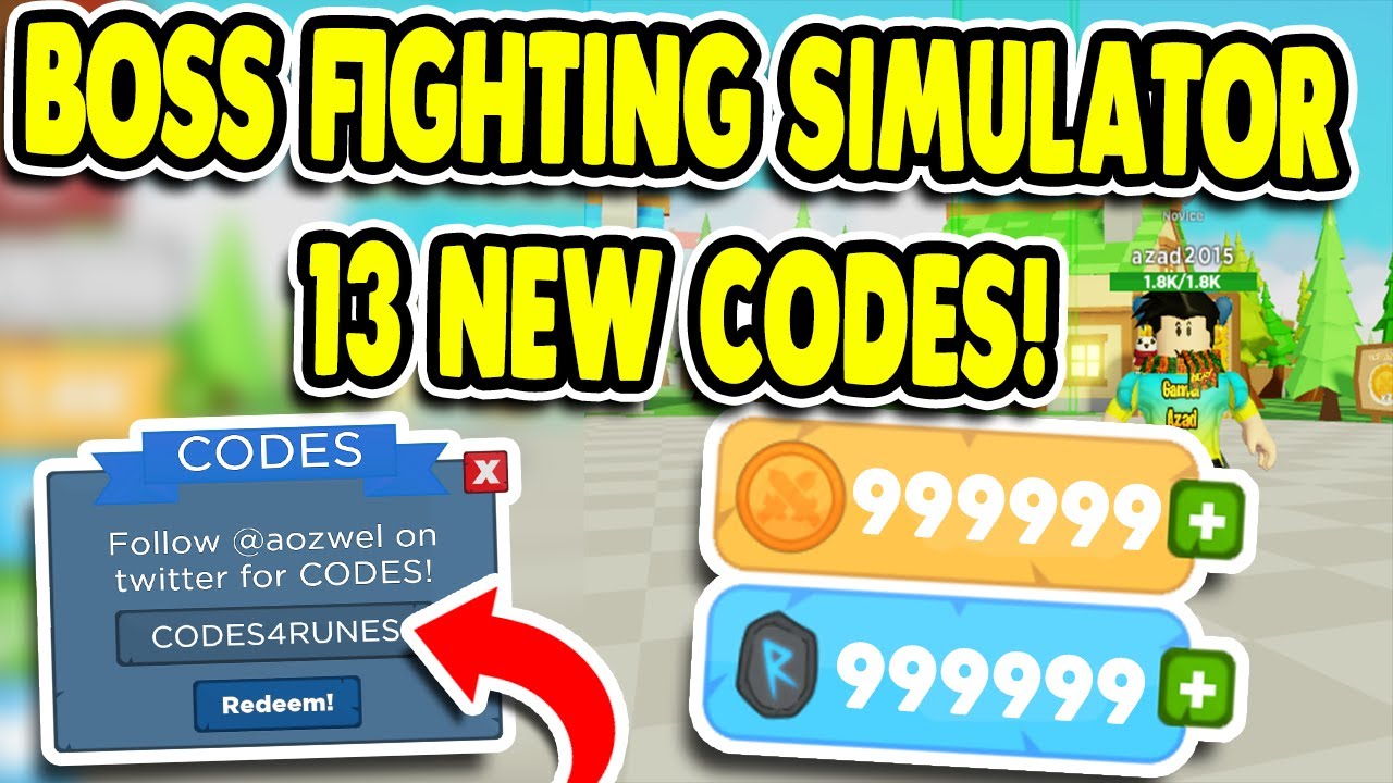 13 NEW WORKING CODES OF BOSS FIGHTING SIMULATOR ROBLOX ...