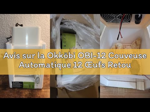 Couveuse Automatique 36 Œufs OKKÖBI OBI-36 – Retournement Auto, Contrôle Température/Humidité, Mire-Œufs LED, Isolation Foam, Garantie 5 Ans