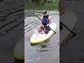 愛犬のコーギーと川でSUP!