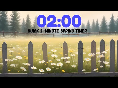 2 Minute Spring Timer 🌼 | Peaceful Meadow Countdown with Music & Windchime Alarm