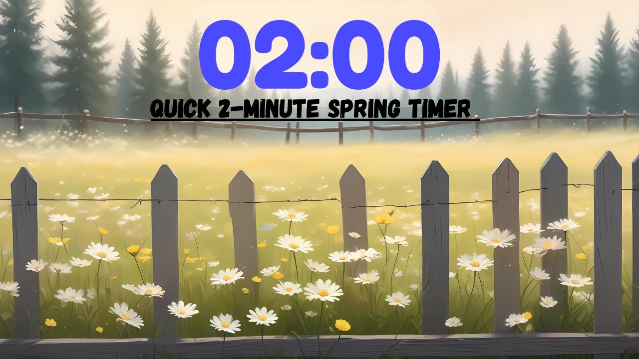 2 Minute Spring Timer 🌼 | Peaceful Meadow Countdown with Music ...