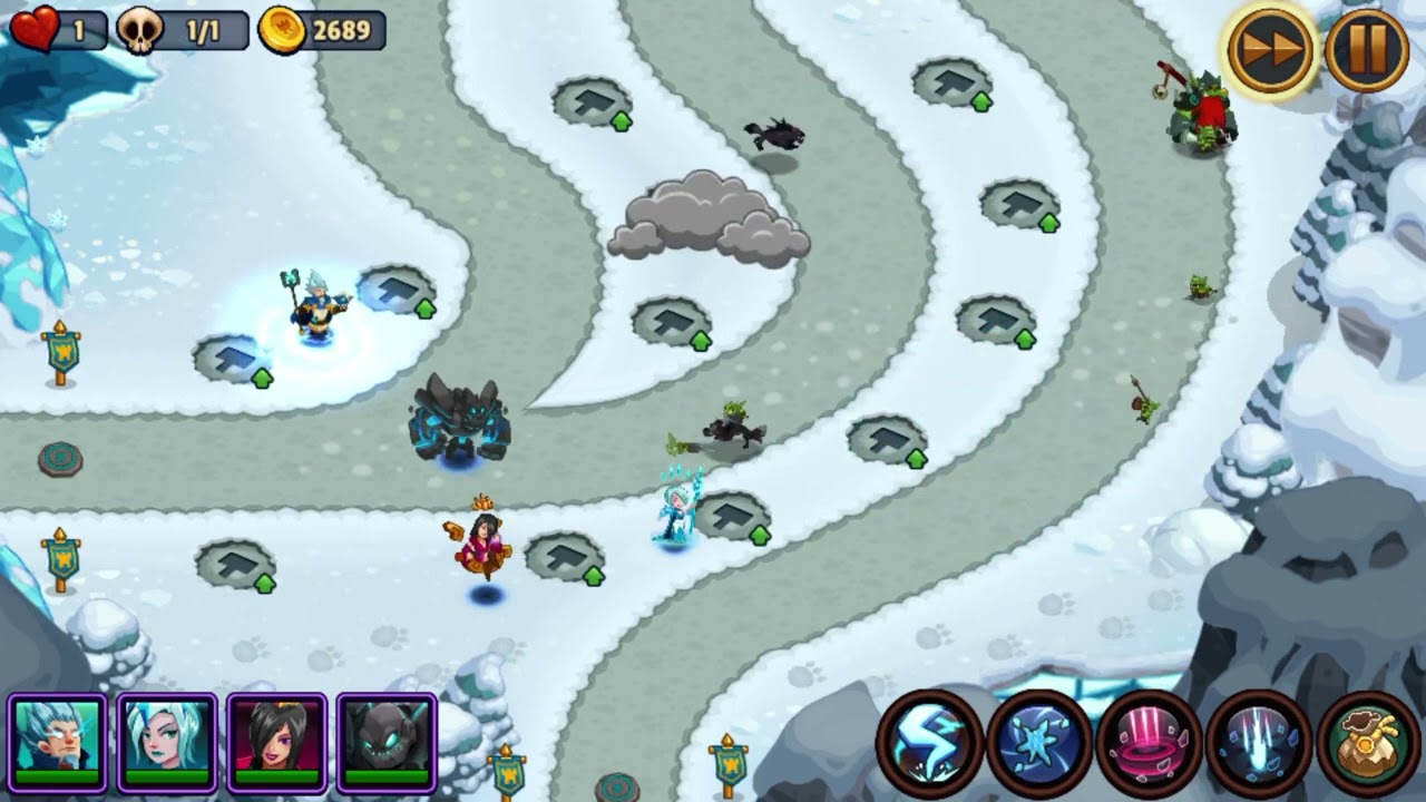 Realm Defense (World 2 Level 29 legendary mode using four heroes)