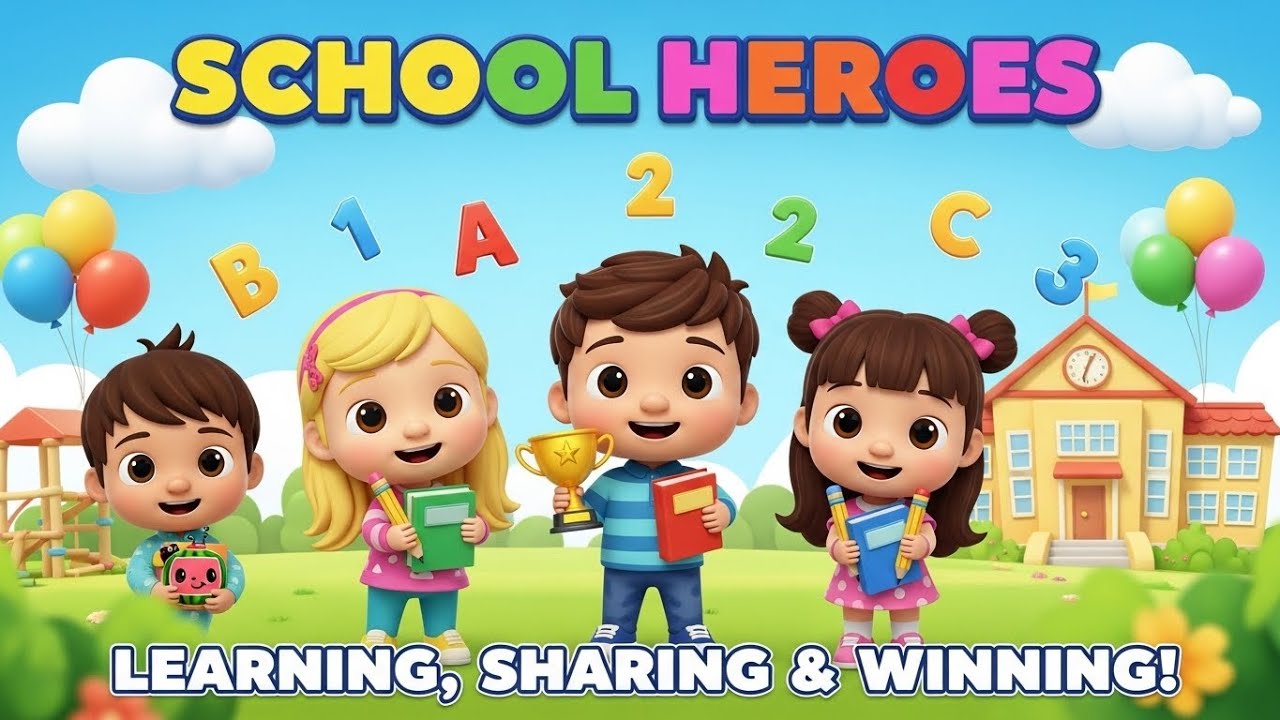 School Heroes: Learning, Sharing & Winning! | Fun U.S Kids Educational Poem